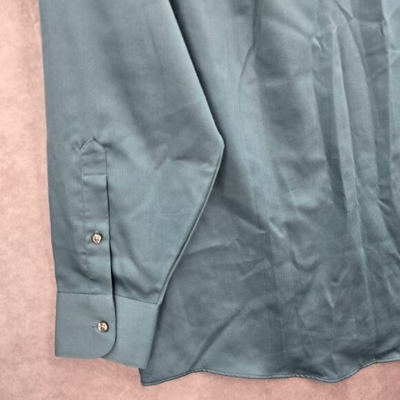 Geoffrey Beene Blue Mens Button Down Long Sleeve Preppy Dress Shirt Large - Picture 5 of 6